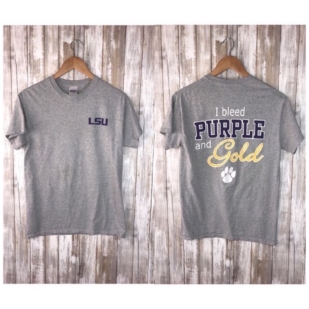 LSU Tigers I Bleed Purple Gold Tee Women’s Small NCAA Fan Shirt